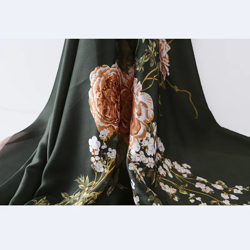 Luxe Vrouwen Koninklijke Zijde Vietnam Zijden Sjaals Custom Hijab Voor Volwassen Sjaal