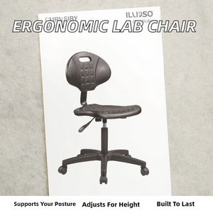 Silla de Laboratorio Industrial de PP con Ruedas y Altura Ajustable para Uso Escolar - Product Image 2