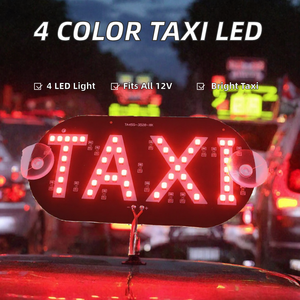 New 4 Color Taxi Cab Windscreen Windshield Sign <b>Blue</b> LED 12V Universal Fit <b>Light</b> Lamp <b>Bulb</b> 5000-8000K Temperature Range - Product Image 2