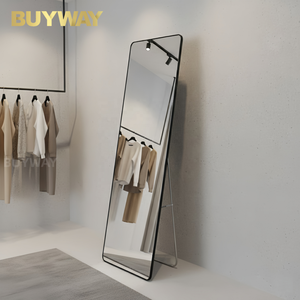 Espejo de Cuerpo Entero con Marco de Aleación de Aluminio y Esquinas Redondeadas de Plástico, Espejo de Pie para Dormitorio o Entrada - Product Image 2