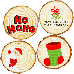 Artesanías de talla de madera personalizadas, decoración de <span class=keywords><strong>regalo</strong></span> de Navidad, madera cortada con láser, poste impreso, <span class=keywords><strong>tarjeta</strong></span> de felicitación de Navidad, decoración de Navidad - Product Image 1