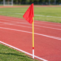 Drapeau de signalisation rouge professionnel pour arbitre d'athlétisme Vance Sports, avec long mât en fibre de verre, robuste et mobile pour l'extérieur