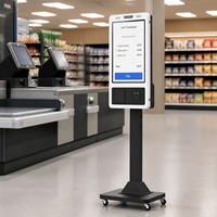 Kiosco de Autoservicio con Sistema POS para Windows, Pantalla Táctil de 21.5-32 Pulgadas, Caja Registradora con Impresora Térmica y Escáner para Supermercados y Comercios Minoristas