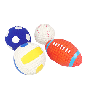 Jouet interactif pour animaux de compagnie en latex, ballon de football qui couine, ballon de volley-ball, adapté aux chiens et aux chats, jouets à mâcher - Product Image 2