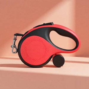 Correa Retráctil de Lujo para Perro de 5 Metros, Color Rojo/Negro, con Liberación Rápida, Bolsa para Excrementos, Resistente, para Perros de hasta 30 kg - Product Image 1