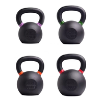 CZFIT Kettlebell en fonte revêtue de haute qualité avec logo personnalisé, pour entraînement de force et musculation, 4-32 kg, avec anneaux de couleur