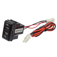Dual USB 2.1A Puerto Cargador Coche Luz LED azul para Toyota Prado 120 Series Vigo y Land Cruiser Dashboards