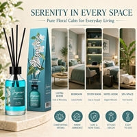 Lot de diffuseurs à bâtonnets de 100 ml avec bâtonnets en rotin, huile parfumée personnalisée pour la décoration intérieure et les programmes de vente au détail pour les acheteurs