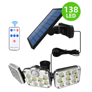 Открытый 122LED 138 светодиодный пульт дистанционного управления сплит Солнечный настенный светильник с 5-метровым дополнительным проводом - Product Image 3