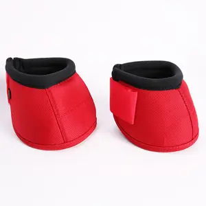 Wholesale Equestrian Equipment High Quality Horse Riding Shoes Matching Set Red Hoof Protector Equine Bell Boots