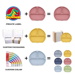 <span class=keywords><strong>Set</strong></span> Peralatan Makan Bayi Silikon Lengkap, Mangkuk Hisap, Bib, dan Peralatan Makan Anak untuk MPASI, Promo Hot Sale - Product Image 6