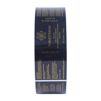 Boîte d'expédition pour imprimante thermique de luxe avec logo personnalisé autocollant en vinyle noir doré étanche avec étiquette en feuille d'or de luxe