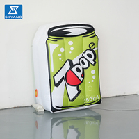 Maquette publicitaire de promotion de bouteille de soda gonflable