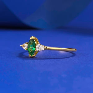 Женское 925 Обручальное кольцо из стерлингового серебра, зеленое кольцо с фианитом - Product Image 5