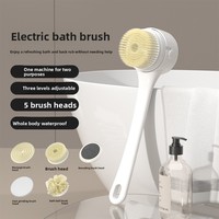 Nouvelle brosse de bain électrique rotative à affichage numérique et long manche, pour le dos, éliminant la saleté et les peaux mortes, entièrement automatique