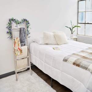 Decoração de casa de agricultura, montagem fácil, branca, lavado, rústica, 5ft, cobertor de madeira, escada - Product Image 5