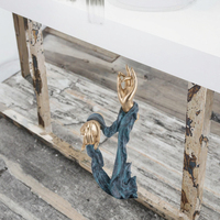 Ornements de style européen de luxe en cuivre et boule de cristal, décorations créatives Art Déco pour la maison et le bureau, feuille de blé en fer