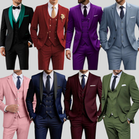 Costumes élégants pour hommes - Ensemble décontracté 3 pièces - Costume formel à double boutonnage multicolores