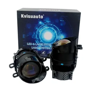 CQL KVISUAUTO F3 double reflector with led devil eyes bi led fog projector blue lens for TOYOTA VECTOR WHITE BUGATTI YUGO VAM