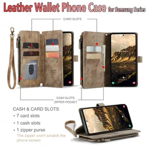 Étui portefeuille en cuir avec béquille pour Samsung Galaxy S25 S24 S23 Plus S22 S21 S20 Ultra A54 A55 - Product Image 3