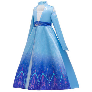 <span class=keywords><strong>Frozen</strong></span> 2 abito gonna per ragazze nuovo Elsa Cosplay principessa disegno floreale decorato <span class=keywords><strong>vestito</strong></span> da festa per bambini per 4-12 anni - Product Image 2