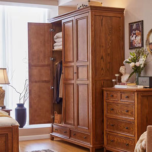 Preiswerter Massivholz-Kleiderschrank Direkt ab Werk in Modernem Design für Schlafzimmer- und Wohnzimmermöbel - Product Image 5