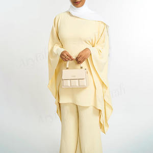 <span class=keywords><strong>Ensemble</strong></span> 2 pièces de haute qualité avec design personnalisé <span class=keywords><strong>pour</strong></span> femmes musulmanes, vêtements islamiques de couleur unie sur toute la longueur, <span class=keywords><strong>ensemble</strong></span> haut et <span class=keywords><strong>pantalon</strong></span> <span class=keywords><strong>pour</strong></span> femmes modestes - Product Image 4