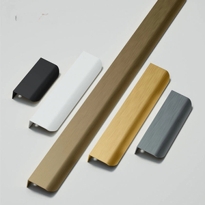 Hot Selling Modern European Aluminium Alloy Gold Pull Handle for Cabinets Drawers Bathrooms Hotels-Durable Easy Installation - Product Image 3