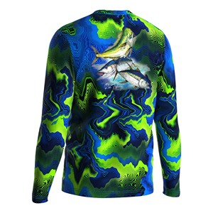 Haut de pêche fluorescent à manches longues pour homme avec logo personnalisé, UPF50+, rafraîchissant et anti-humidité pour la pêche en kayak - Product Image 6