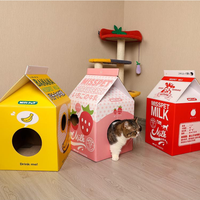 Pet-Cheer Griffoir pour chat en carton ondulé 5 couches, écologique, en forme de boîte de lait, pour intérieur