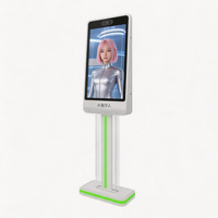 Kiosque numérique IA avec écran tactile 32 pouces, bande LED et fonction vocale interactive pour service client en centre commercial