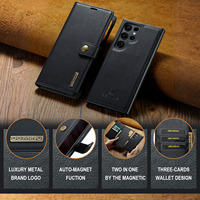 Étui de téléphone en cuir magnétique amovible de luxe avec rabat, housse de protection pour Samsung S25 S24 S23 Ultra S22 S21 S20 S10 S9 Plus