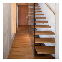 Escalier moderne sur mesure, escalier intérieur en acier avec marches en bois massif, fabricant de systèmes d'escaliers