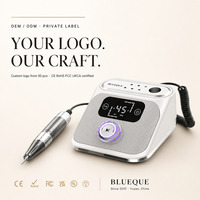 Machine à ongles avec écran LCD HD, 45000 tr/min, interrupteur marche/arrêt, logo personnalisé, faible MOQ pour les propriétaires de salons et les techniciens en ongles