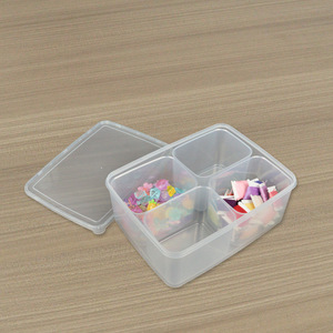 Transparent Plastic Food Storage Containers With Compartments Rectangle 26.5x20.1x10.3cm For Soup Jelly Milk Tea Fruit Salad - Product Image 3