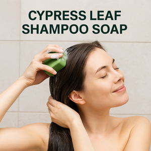 Savon en barre avec shampoing fait à la main solide vert à base de plantes adulte fixation contrôle antipelliculaire Usman herbe cyprès feuille cheveux - Product Image 4