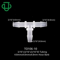 Raccord de tuyau d'eau et d'air miniature à 3 voies en PP de qualité médicale, forme identique, basse pression, de 1/16 à 1/2 pouce, pour tube en silicone JU Y220NP