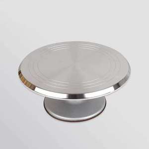 แท่นเค้กหมุนได้12นิ้วฐานกันลื่นสำหรับตกแต่งทำจากอะลูมิเนียมอัลลอยทนทานสำหรับงานหนัก - Product Image 1