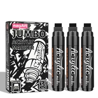 Lot de 3 marqueurs acryliques géants grande capacité, pointe 15 mm, pour affiches murales, POP, graffiti, encre superposable, vente en gros