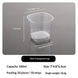 Vente en gros de gobelets à mousse carrés transparents de 7 cm de diamètre, contenants en plastique rigide pour échantillons de pâtisserie et coffrets cadeaux personnalisés pour les fêtes - Product Image 2