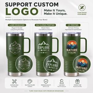 Custom logo Wedding Party Store Personalized 20 oz Stainless Steel Tumbler Insulated 20oz <b>Coffee</b> Mug with Handle and Lid - Product Image 5