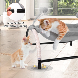 Hamaca personalizada de fábrica para gatos, cama elevada transpirable para mascotas, hamaca para gatos con juguetes de bola de peluche - Product Image 5