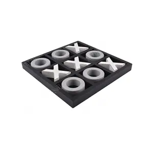 Traditional Strategy Naughts and Crosses Board Game Wooden Tic Tac Toe Set