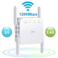 5G WiFi tekrarlayıcı 1200Mbps kablosuz Wifi amplifikatör ev Wi-Fi sinyal Booster uzun menzilli genişletici Internet amplifikatör yönlendirici