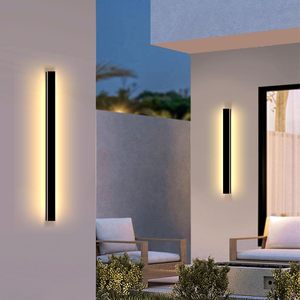 110V 220V Modern Outdoor Exterior Linear Strip Wall Lamp 3000K Warm White Garden <b>Sconce</b> Long LED Wall <b>Light</b> - Product Image 1