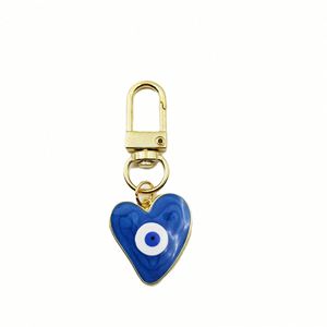 Llavero de lujo de aleación de zinc con diseño de gota de agua, corazón, ojo turco y brújula, esmaltado con ojo azul, resistente al agua, para amistad, pareja, bolso, coche y teléfono - Product Image 3