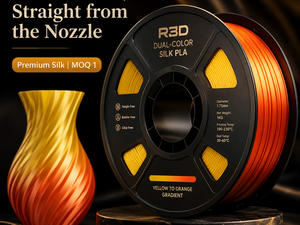 Filament d'imprimante 3D <span class=keywords><strong>R3D</strong></span> Silk <span class=keywords><strong>PLA</strong></span> bicolore 1,75 mm 1 kg, changement de couleur dégradé pour projets artistiques Bambu Lab, qualité supérieure - Product Image 6