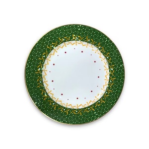 2025 New Product Ceramic Christmas Decoration Plate Gold Rimmed Christmas <b>Dinnerware</b> <b>Sets</b> Porcelain - Product Image 3