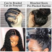 Wxjlonghair Perruque en dentelle frontale complète transparente HD bon marché en gros, cheveux humains vierges brésiliens ondulés profonds, fournisseur de perruques en dentelle frontale