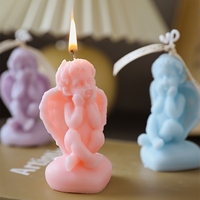 Bougie artisanale en cire de soja parfumée, forme d'ange mignon, cadeau original pour la décoration de la maison, bougie aromatique